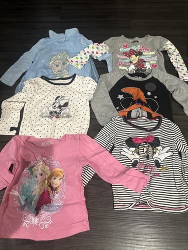 Disney Frozen And Minnie Mouse Girls Size 3T Long Sleeve T-Shirt Lot Of 6 - Image 1
