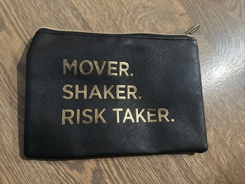 Ruby+Cash Mover. Shaker. Risk Taker. Black Clutch/Makeup Bag Pouch - Thumbnail 2