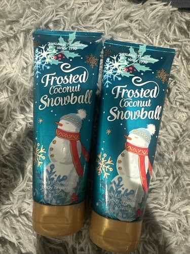 New Bath & Body Works Frosted Coconut Snowball Body Cream 8 oz. 2 Pack - Image 1
