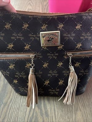 Beverly Hills Polo Handbag with striped interior - Thumbnail 3
