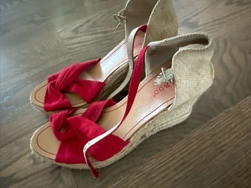 Womens Ladies Mid High Wedge Heels Lexi-04 Red Size 6.5 - Thumbnail 4