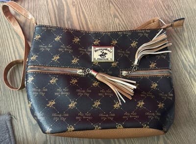 Beverly Hills Polo Handbag with striped interior - Image 1