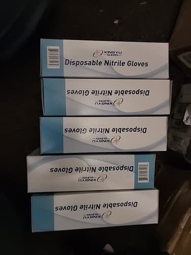 100 Count Large Blue Disposable Nitrile Powder & Latex Free Gloves 5 Packs - Image 1