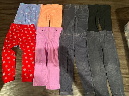 Lot of 8 Various Girls Long Leggings Different Brands All Sizes 3T - Image 1