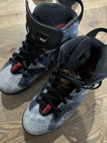 US Size 10.5 - Nike Air Jordan 6 Retro Washed Denim - Image 1
