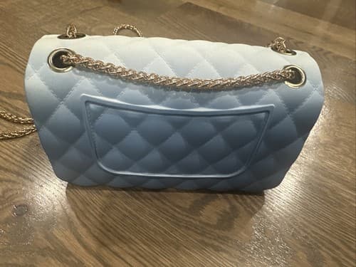 Womens Blue Bag Jelly Handbag Tie-dye Ombre Beautiful Fun Bag - Thumbnail 3