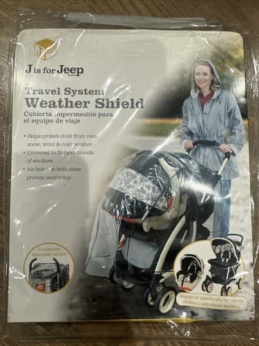 J is for Jeep: Travel System Weather Shield Baby Rain Cover - Universal Size - Image 1