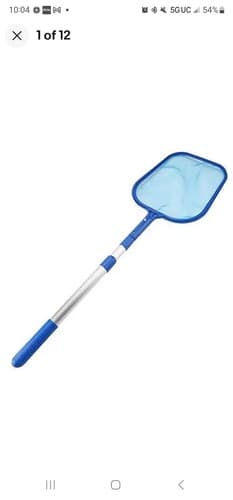 Pool Skimmer Net with 17-41 inch Telescopic Pole Leaf Skimmer Fine - Image 1
