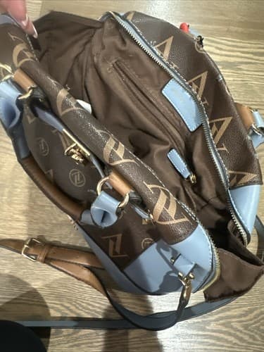 adrienne vittadini Brown And Blue handbag - Thumbnail 2