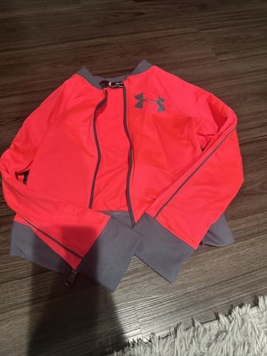 Under Armour YSM coldgear zip Hot pink pockets jacket coat athletic - Image 1