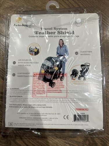 J is for Jeep: Travel System Weather Shield Baby Rain Cover - Universal Size - Thumbnail 2