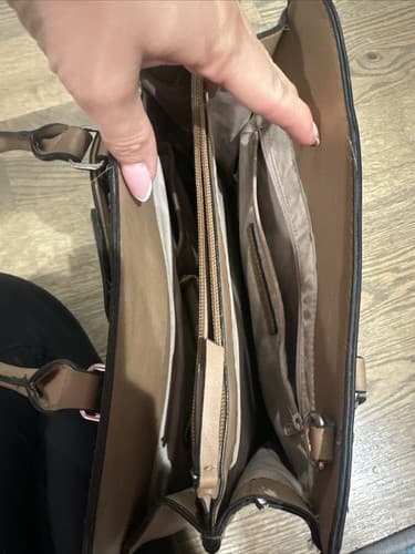 N/W Brown Faux Leather Handbag - Thumbnail 5