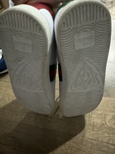Gucci Ace Embroidered 'Bee' Leather Sneakers Size 9.5 With Dust Bag - Thumbnail 6