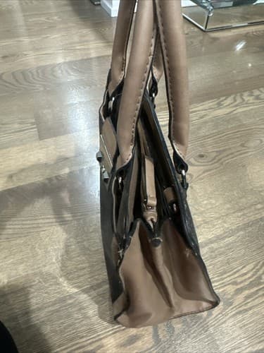 N/W Brown Faux Leather Handbag - Thumbnail 4