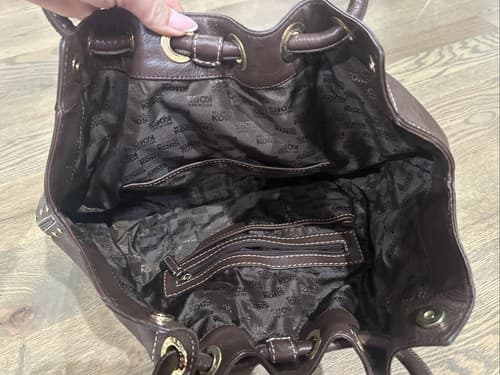 Michael Kors Brown Leather Large Studded Satchel Purse - Thumbnail 3