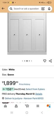 Hawthorne Collections Modern Queen Murphy Bed 65-inch Space-Saving in White - Thumbnail 2