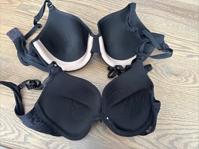Women Padded Bra 38B Lot Of 2 Black - Thumbnail 2