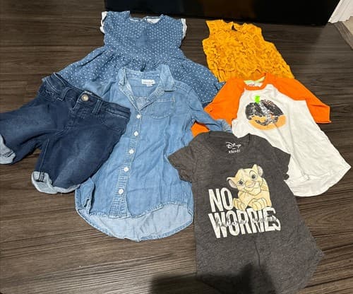 Lot of 6 Girls Toddler Summer Clothes Size XS (4-5) - Image 1