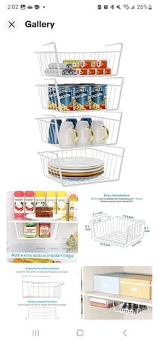 Under Shelf Basket Small 4 Pack Under Shelf Storage Hanging Shelf Basket for ... - Image 1