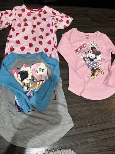 Lot of 3 Girls T Shirts. Size S (5/6) Disney And My Little Pony - Image 1