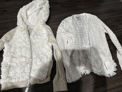 Lot of 2 Toddler Long Sleeve Sweater Open Front And Full Zip Hoodie Size 5T - Image 1