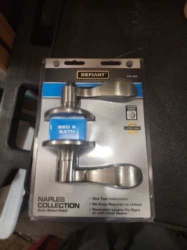 Defiant Naples Bed And Bath Door Knob In Satin Nickel Model 534 868 - Image 1