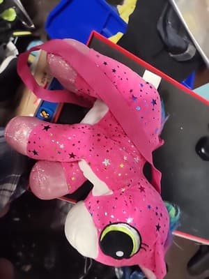 Carries Away Bags Fiesta Twinkle Bright Pink Unicorn Plush Stuffed Shoulder Bag - Image 1