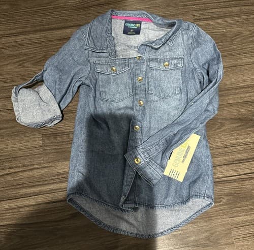 Genuine Kids From Oshkosh Button Front Shirt Girls Size 5T - Image 1