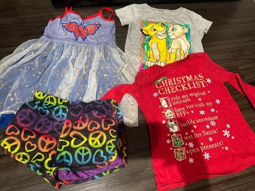 Lot of 4 Girls Toddler Clothes Size M (7/8) - Image 1