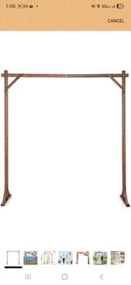 Wedding Arch -7.48FT Square Wooden Wedding Arches for Ceremony, Wood Arbor Ba... - Image 1