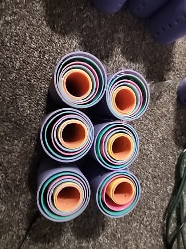 36 Vintage Rainbow Colors Plastic Nesting Hair Curlers Rollers - Image 1
