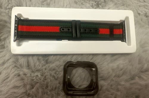 Apple Watch Sport Band Leather Green And Red 38mm - Image 1