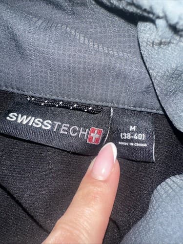 Swiss Tech Black Full Zip Lightweight Fleece Jacket Size Medium Performance - Thumbnail 2