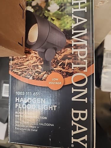 Hampton Bay Low Voltage 50-Watt Black Outdoor Landscape Flood Light T3 Halogen B - Image 1