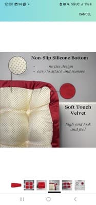 Set of 4Square Chair Pads Indoor Seat Cushions Pillows Thick Soft Seat - Thumbnail 2