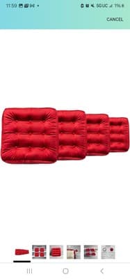 Set of 4Square Chair Pads Indoor Seat Cushions Pillows Thick Soft Seat - Image 1