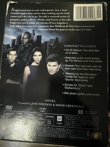 Angel: Season Two - DVD - 6 disc-set all 22 Season Two Episodes D Boreanaz - Thumbnail 2
