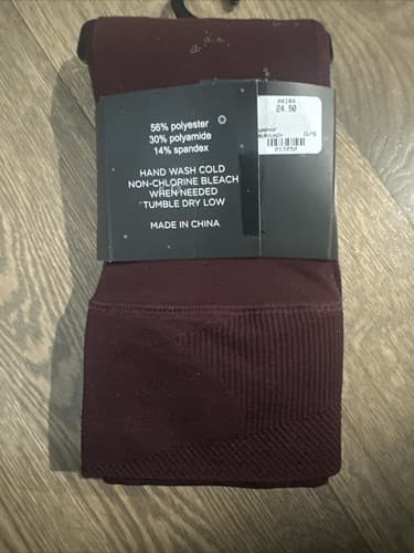 AKIRA Women's One Size Burgundy LEGGINGS COZY Warm AF - Thumbnail 2