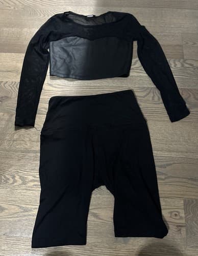 Yoga Seamless Women's Sportswear Gym Legging Fitness Bra Crop Top Long Sleeve S - Image 1