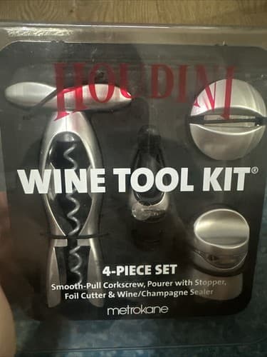 HOUDINI Wine Tool Kit - 4 Piece Corkscrew, Wine & Champagne Sealer & More New - Image 1