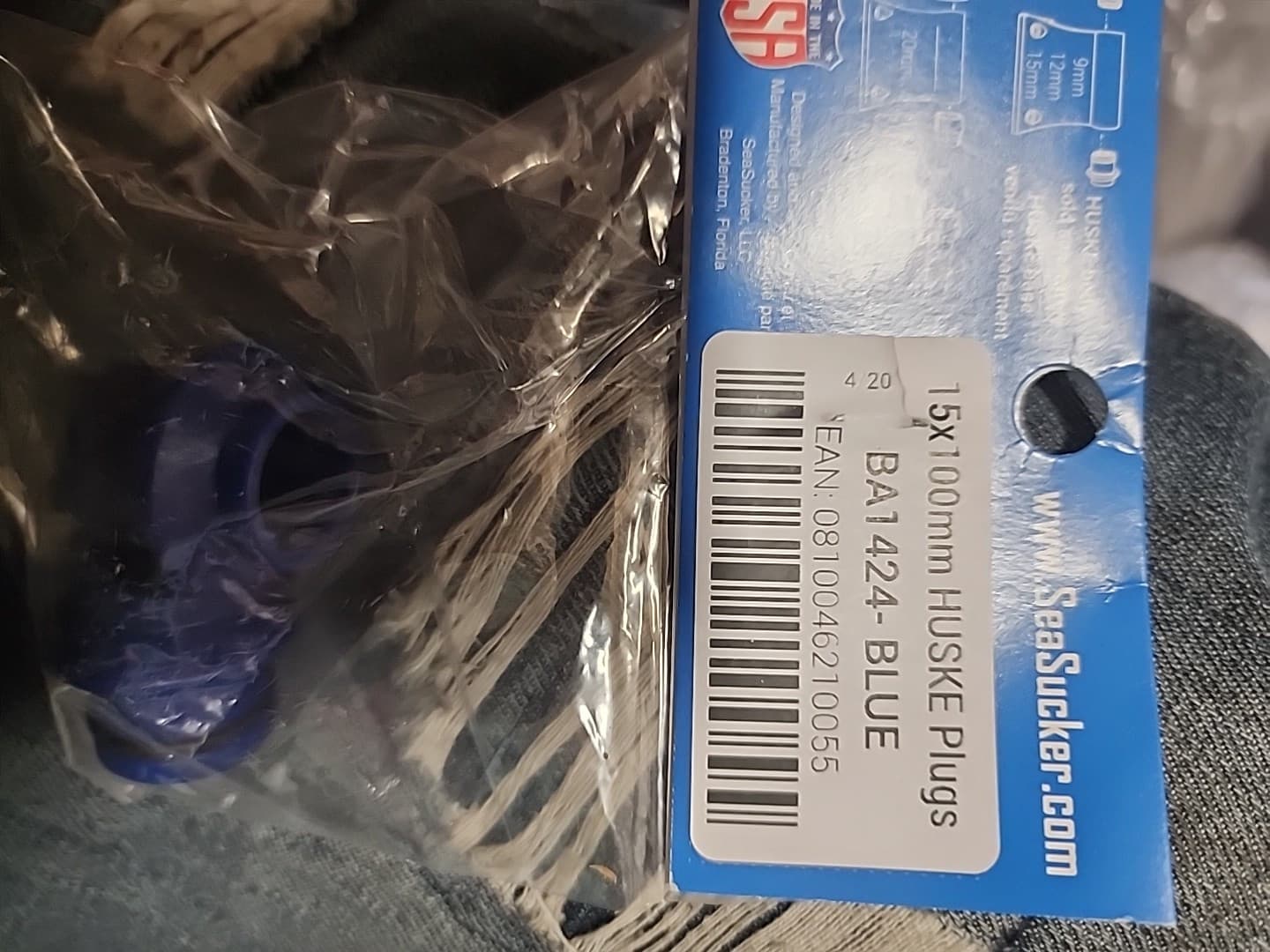 SeaSucker HUSKE 15x100mm Thru-Axle Plugs, Blue - Thumbnail 2
