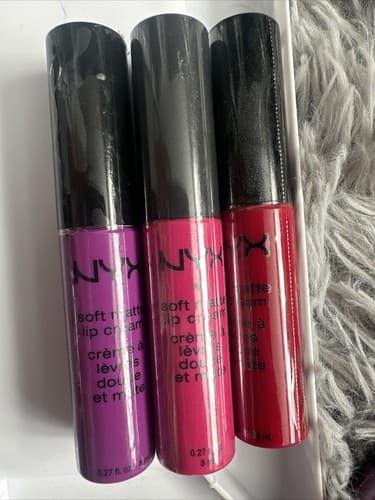 NYX Soft Matte Lip Cream 0.27 fl oz Pink/purple/red Tones 3 Pack New - Image 1