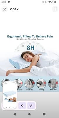 Cervical Pillow for Neck Pain Relief Contour Memory Foam Pillows for Sleeping... - Thumbnail 2