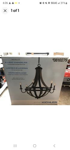 Kichler 6 Light Chandelier - Image 1
