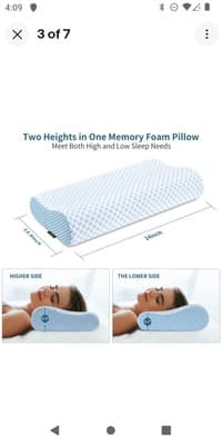 Cervical Pillow for Neck Pain Relief Contour Memory Foam Pillows for Sleeping... - Thumbnail 3