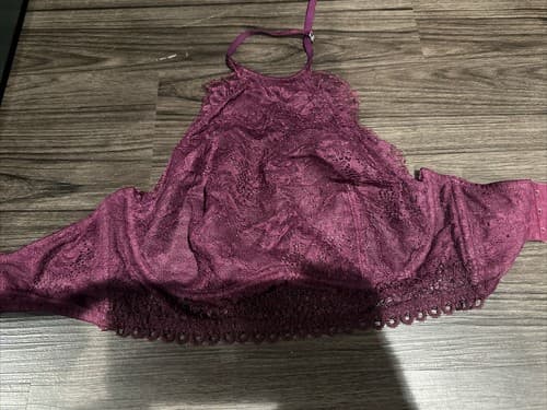 Victoria's Secret Very Sexy Bralette Pink Racerback Lace Unlined Bra Size 32DD - Image 1