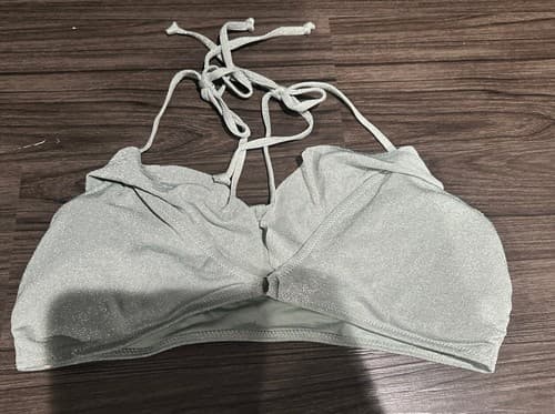 Bra Top Women's Juniors Size L (11-13) No Boundaries Green/Silver - Image 1