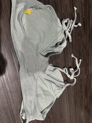 Bra Top Women's Juniors Size L (11-13) No Boundaries Green/Silver - Thumbnail 2