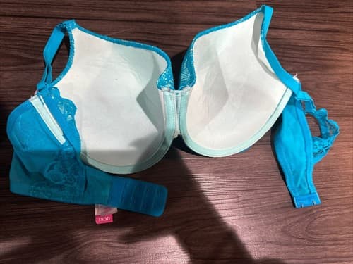 No Boundaries Padded Underwire Bra Size 38DD Blue Plaid - Thumbnail 2