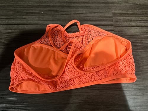 NO BOUNDARIES BIKINI TOP Orange Lettuce Edge Women’s Size L (11-13) - Thumbnail 2